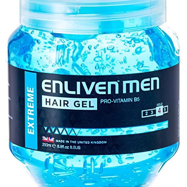 Leven Gel is a hair styling gel with a size of 250 ml.